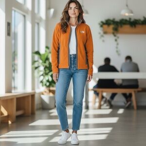 The North Face Orange Women's Jacket TKA 200 Full Zip